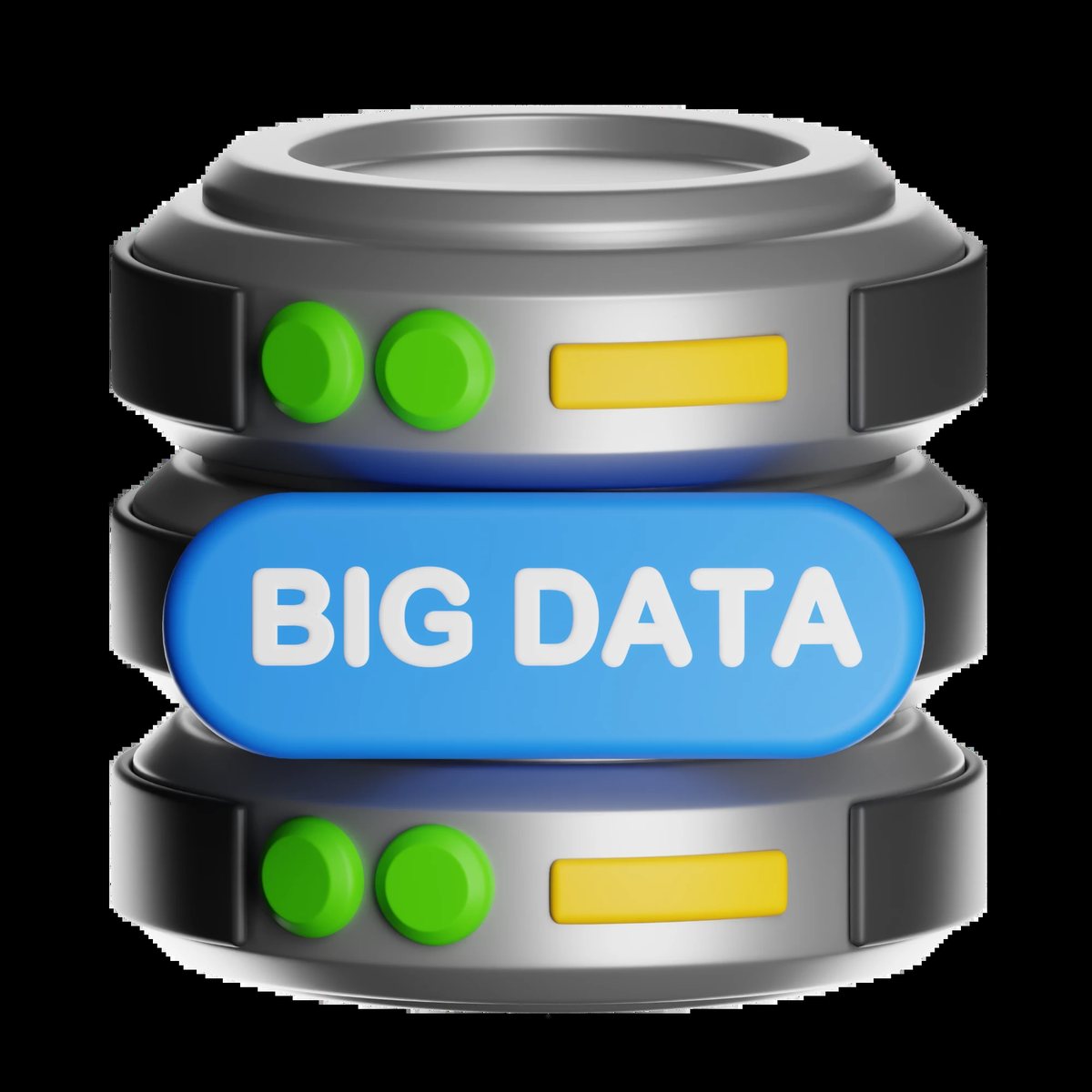 A stack of database servers labeled big data: large, old tables that need special handling.